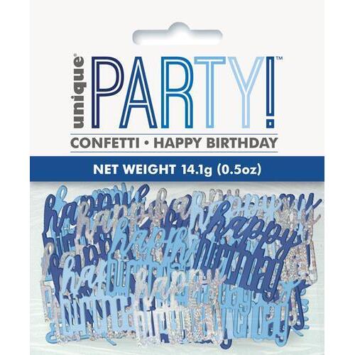 Blue Happy Birthday Foil Confetti 14g