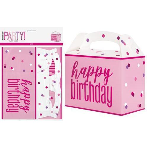 6 Large Party Boxes - Pink