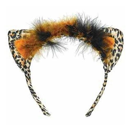 Leopard Cat Ears Feather Headband