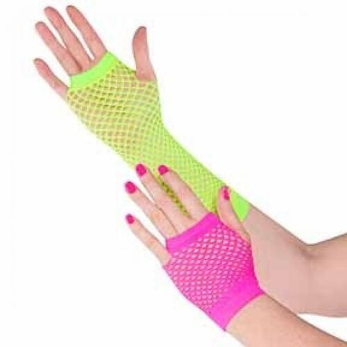 Fishnet Gloves Neon