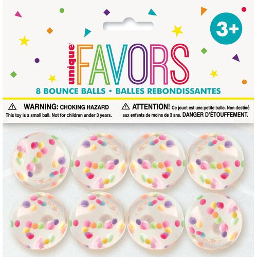 8 Bounce Balls-32.5Mm Confetti