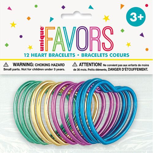 12 Shiny Heart Bracelets