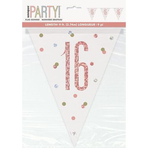 Rose Gold 9ft Prism Flag Banner - 16