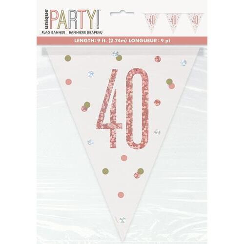 Rose Gold 9ft Prism Flag Banner - 40