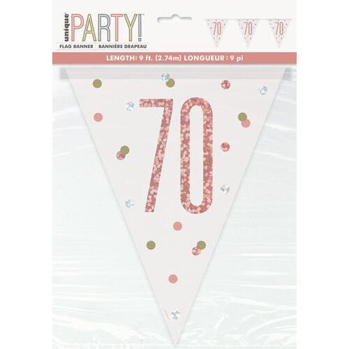 Rose Gold 9ft Prism Flag Banner - 70