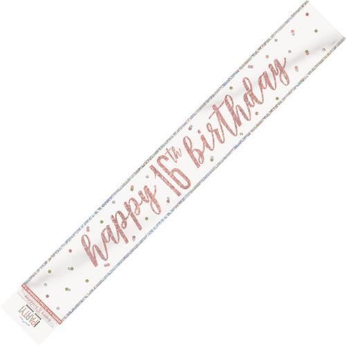 Rose Gold 9ft Prism Banner - 16