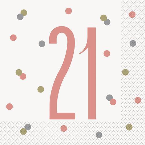 Rose Gold - 21 Luncheon Napkins 16 Pack