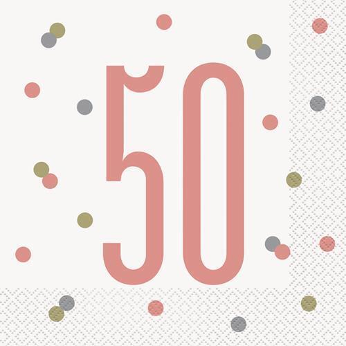 Rose Gold - 50 Luncheon Napkins 16 Pack