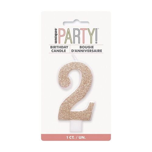 Number Candle 2 - Rose Gold