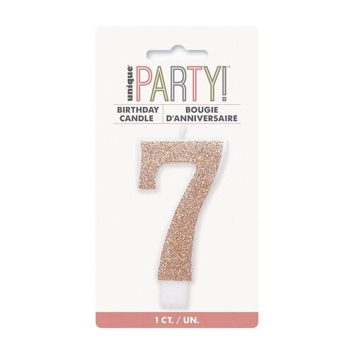 Number Candle 7 - Rose Gold