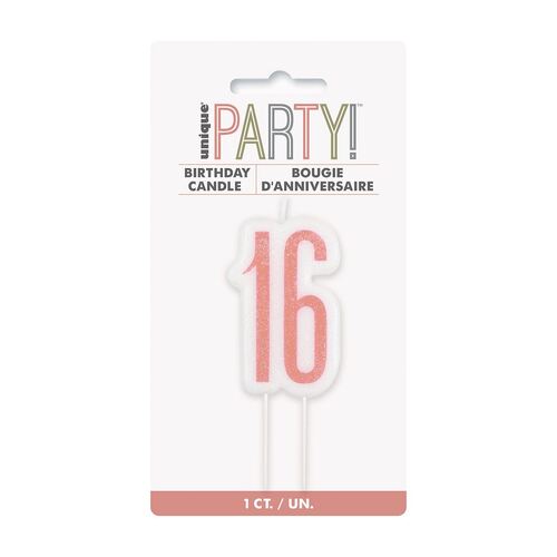 Rose Gold Number Candle - 16