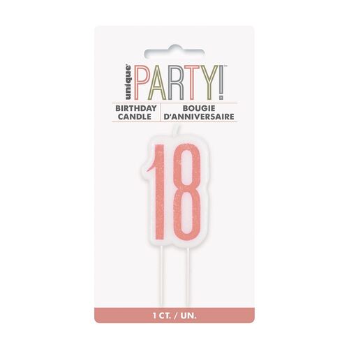 Rose Gold Number Candle - 18