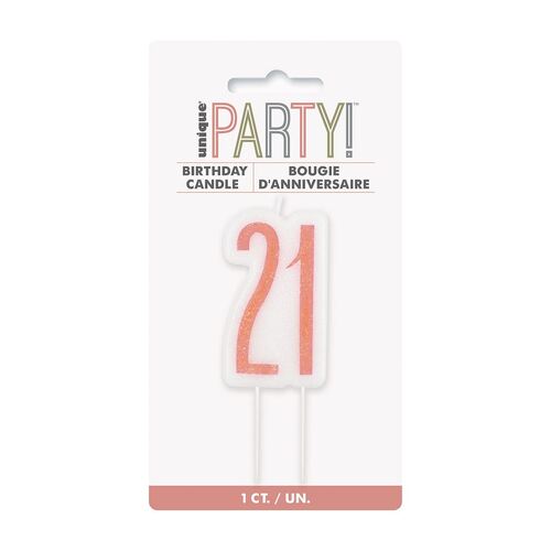 Rose Gold Number Candle - 21