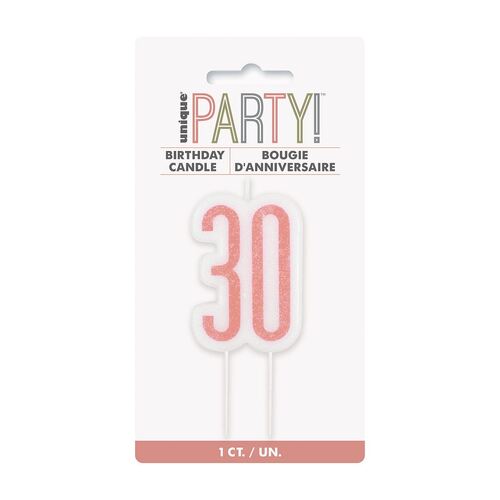 Rose Gold Number Candle - 30