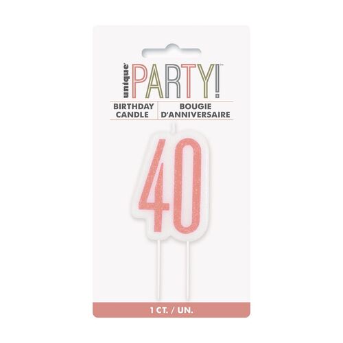 Rose Gold Number Candle - 40