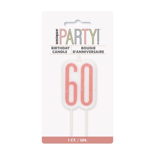 Rose Gold Number Candle - 60