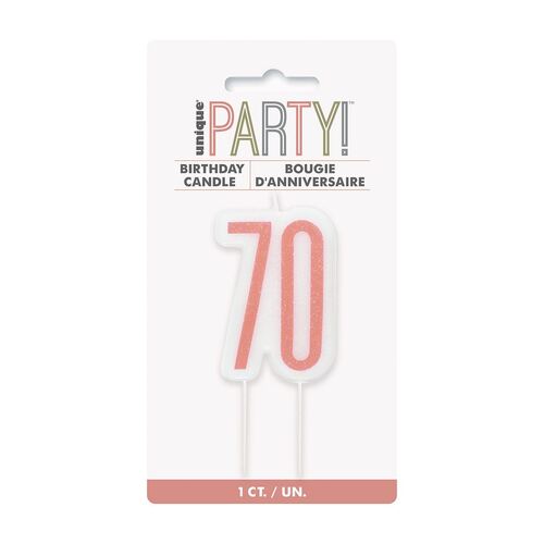 Rose Gold Number Candle - 70