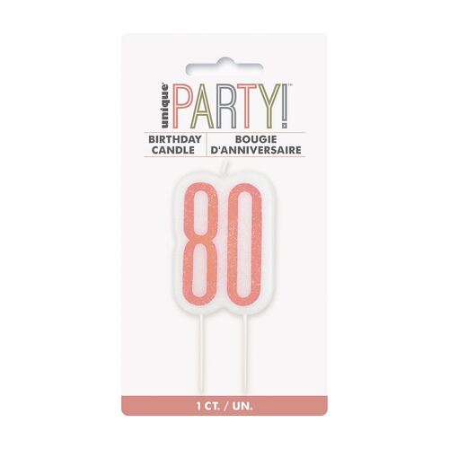 Rose Gold Number Candle - 80