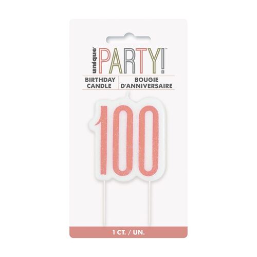 Rose Gold Number Candle - 100