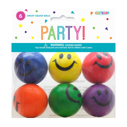 Smiley Squish Balls 6 Pack