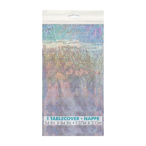 Prismatic Silver Printed Tablecover 137cm X 213cm