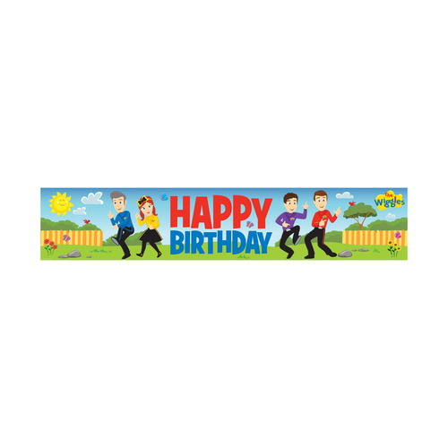 the Wiggles Happy Birthday Banner Plastic (30cm x 15cm)