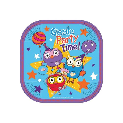 Giggle and Hoot Square Plates 25cm 8 Pack
