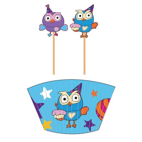 Giggle and Hoot Cupcake Cases and Picks