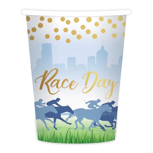 Race Day Hot Stamped Paper Cups 8 Pack