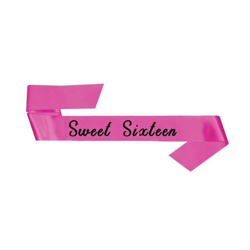 Sweet Sixteen Pink Fabric Sash