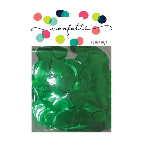 Confetti Circles Metallic Dark Green 2cm Foil 28g