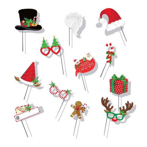 Christmas Fun Photo Props 12 Pack