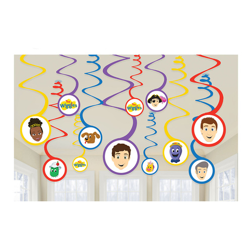 The Wiggles Party Spiral Decorations 12 Pack