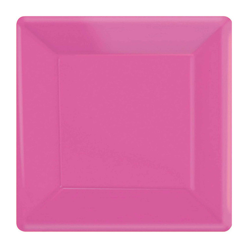 Paper Plates Square Bright Pink NPC 23cm 20 Pack