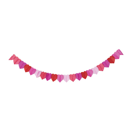 Hearts Tissue Paper Banner Multi-Coloured