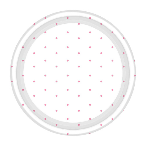Dots Paper Plates Round New Pink NPC 17cm 8 Pack