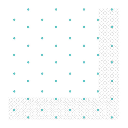 Dots Beverage Napkins 2 PLY Robin's Egg Blue 16 Pack
