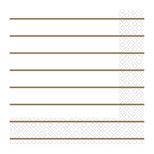Stripes Lunch Napkins 2 PLY Gold 16 Pack