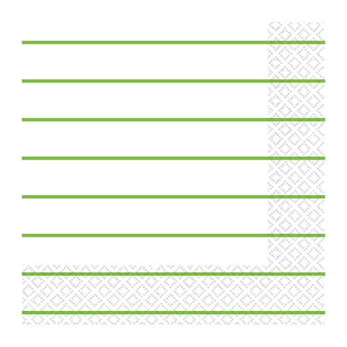 Stripes Lunch Napkins 2 PLY Kiwi 16 Pack