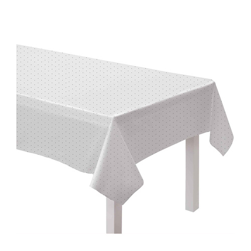 Dot Paper Tablecover Silver 137cm x 274cm