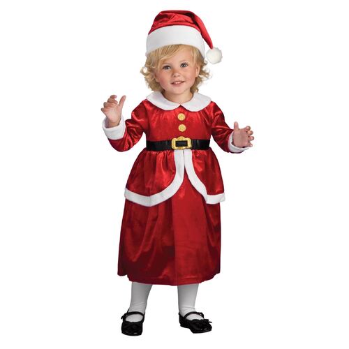 Lil' Mrs Claus Dress And Apron Set Child