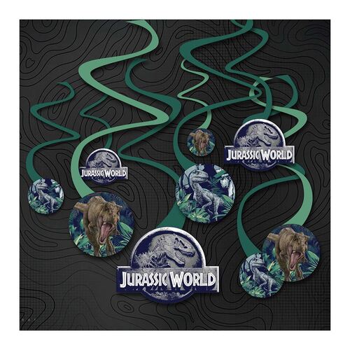 Jurassic Into The Wild Spiral Swirls Hanging Decorations 12 Pack