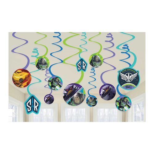 Buzz Lightyear Spiral Swirls Hanging Decorations 12 Pack