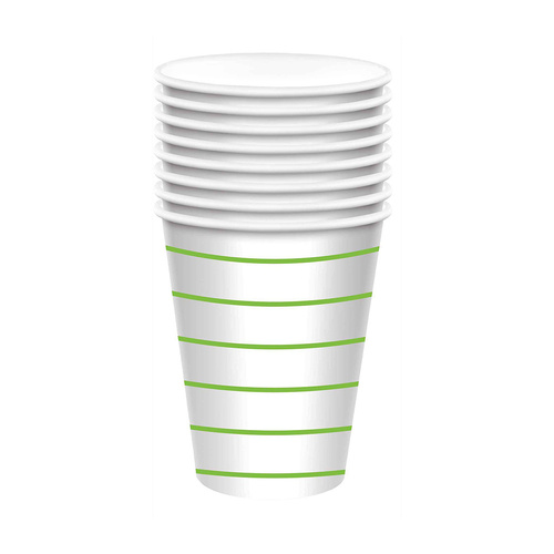 Stripe Paper Cups Kiwi HC 266ml 8 Pack