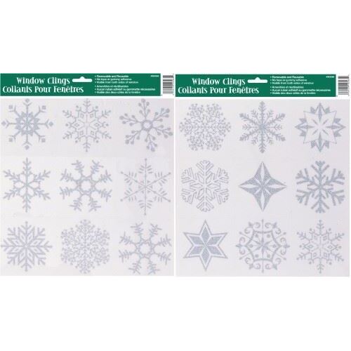 Snowflake Glitter Window Clings