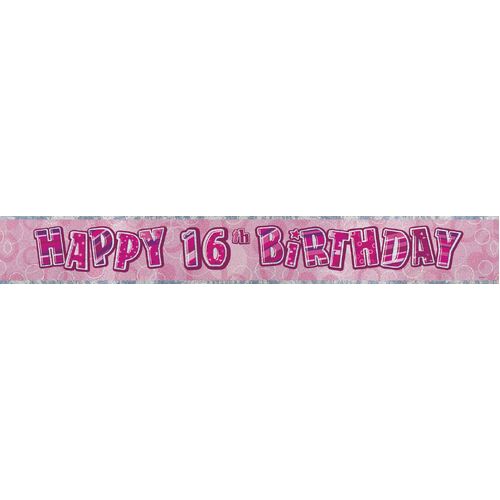 Glitz Pink Foil Banner 16 12ft