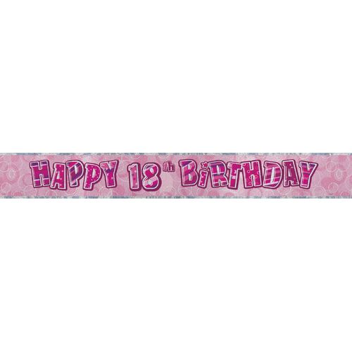 Glitz Pink Foil Banner 18 12ft