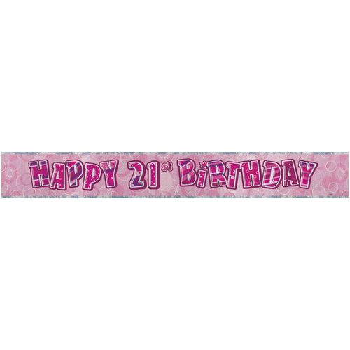 Glitz Pink Foil Banner 21 12ft