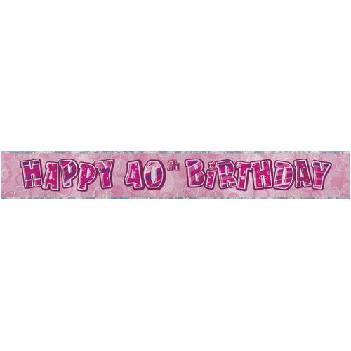 Glitz Pink Foil Banner 40 12ft