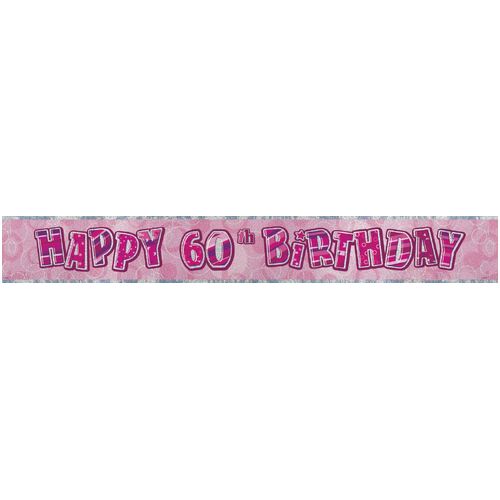 Glitz Pink Foil Banner 60 12ft